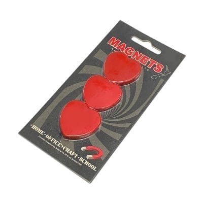 3 Pack of Heart Red Magnet