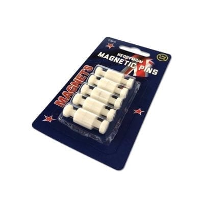 White Neodymium Pin Magnets