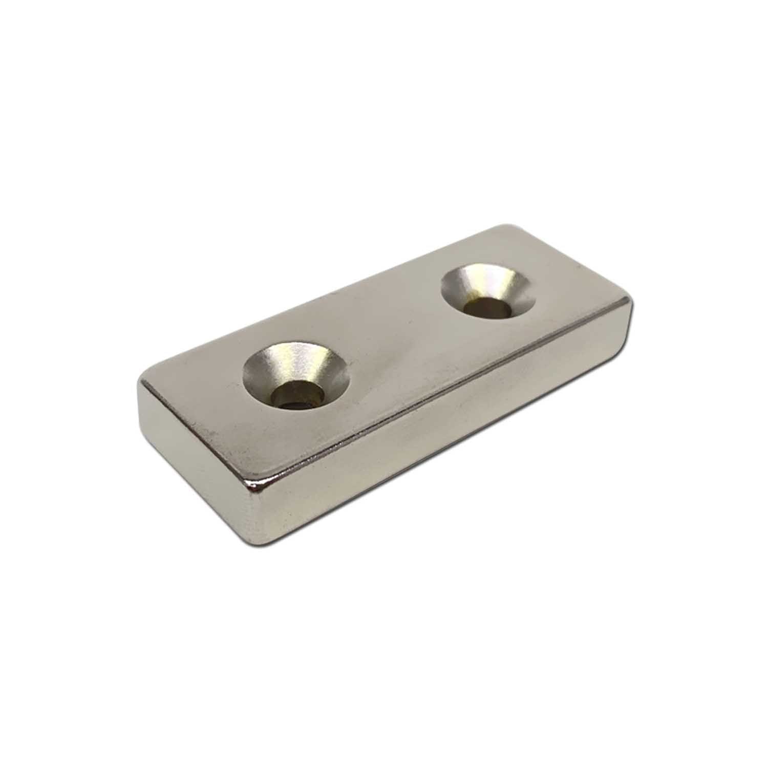 50mm x 20mm x 8mm Countersunk Neodymium Block NZ Local Supplier