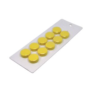 SMALL YELLOW MAGNETIC DISCS | SOLD IN CARDS OF 10