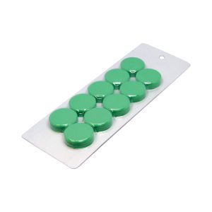 LARGE GREEN MAGNETIC DISCS | SOLD IN CARDS OF 10