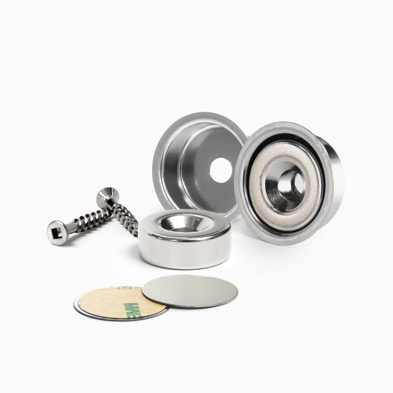 Our DoorMag Pro pack contains two 22mm x 7mm x 8mm countersunk Neodymium rings, screws and stainless steel cups to create clean or even hidden door closures with ease.

Use our DoormagPro packs to create a DIY solution around the home or office!