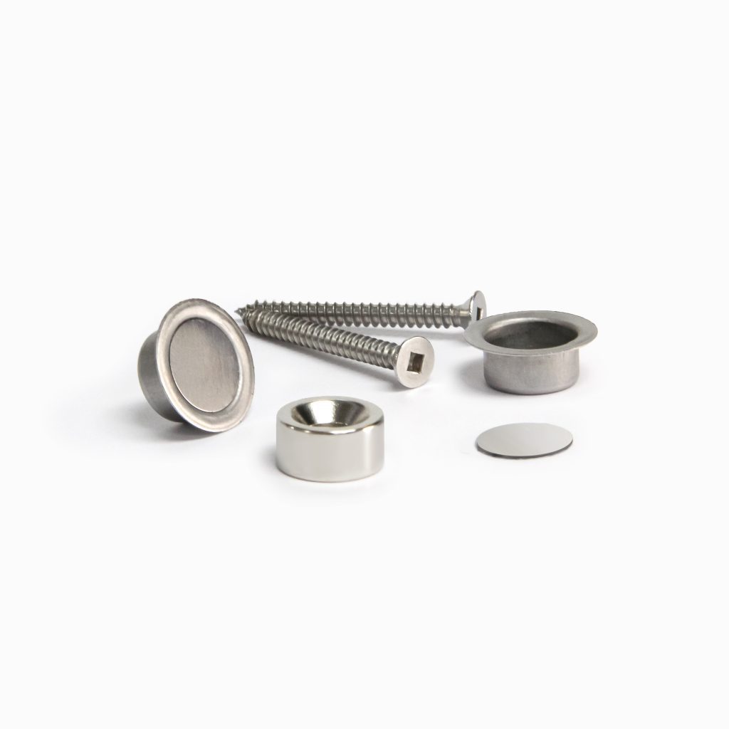 Our DoorMag Pro Mini pack contains two 12mm x 3mm x 5mm countersunk Neodymium rings, screws and stainless steel cups to create clean or even hidden door closures with ease.

Use our DoormagPro Mini packs to create a DIY solution around the home or office!